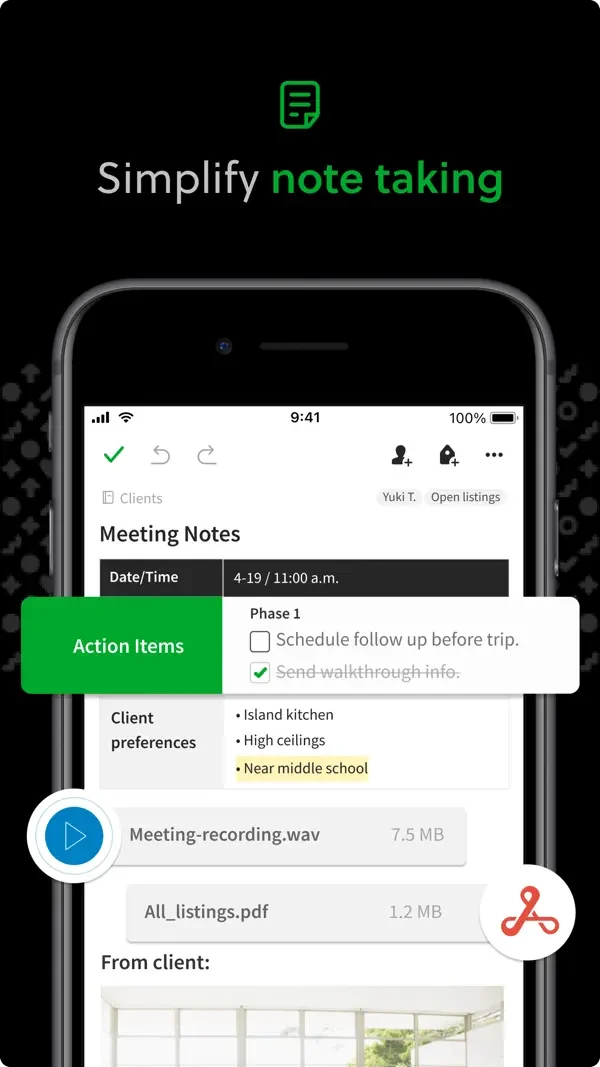 Evernote — Rich meeting note