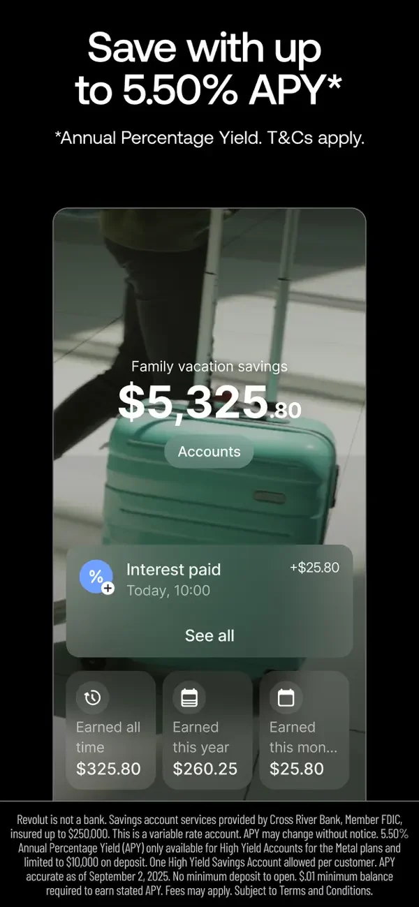 Revolut — Savings overview