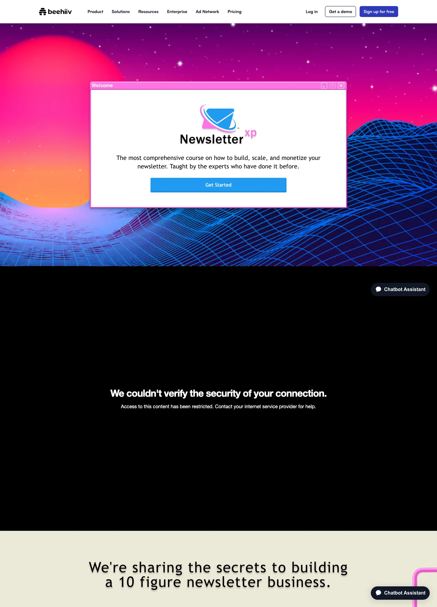 beehiiv — Newsletter XP — captured interface