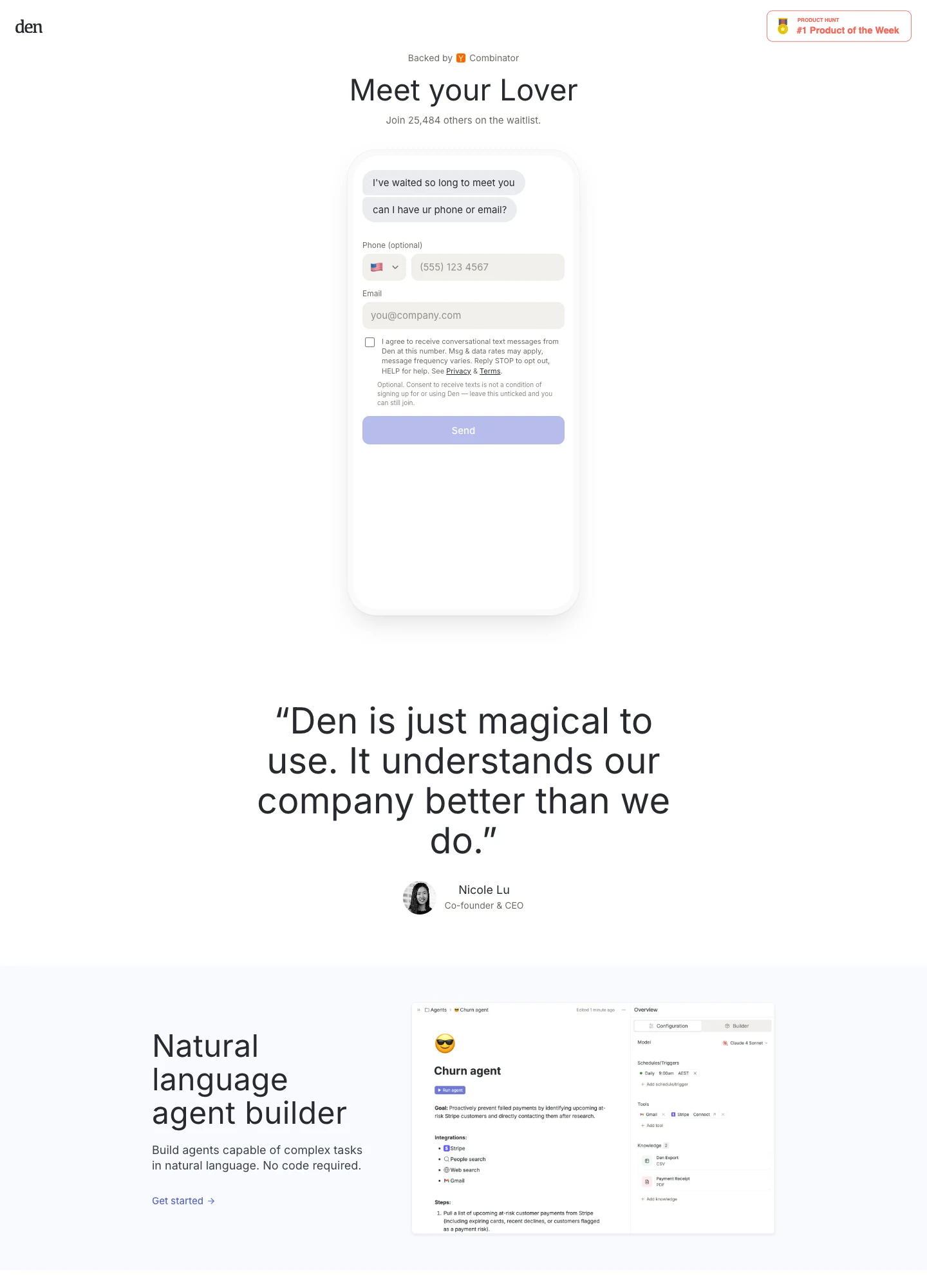Den — captured interface