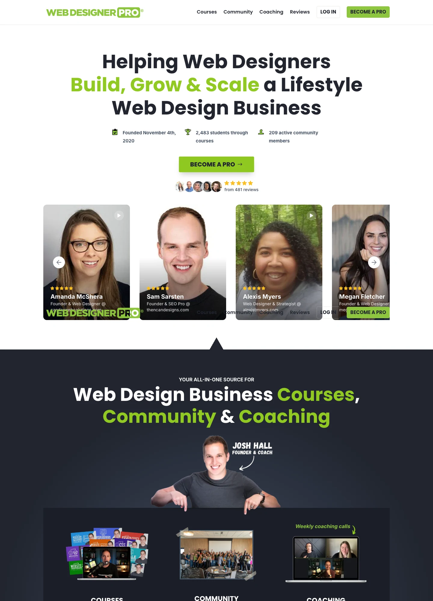Josh Hall — Web Designer Pro — captured interface