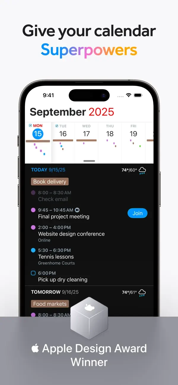Fantastical — Day agenda