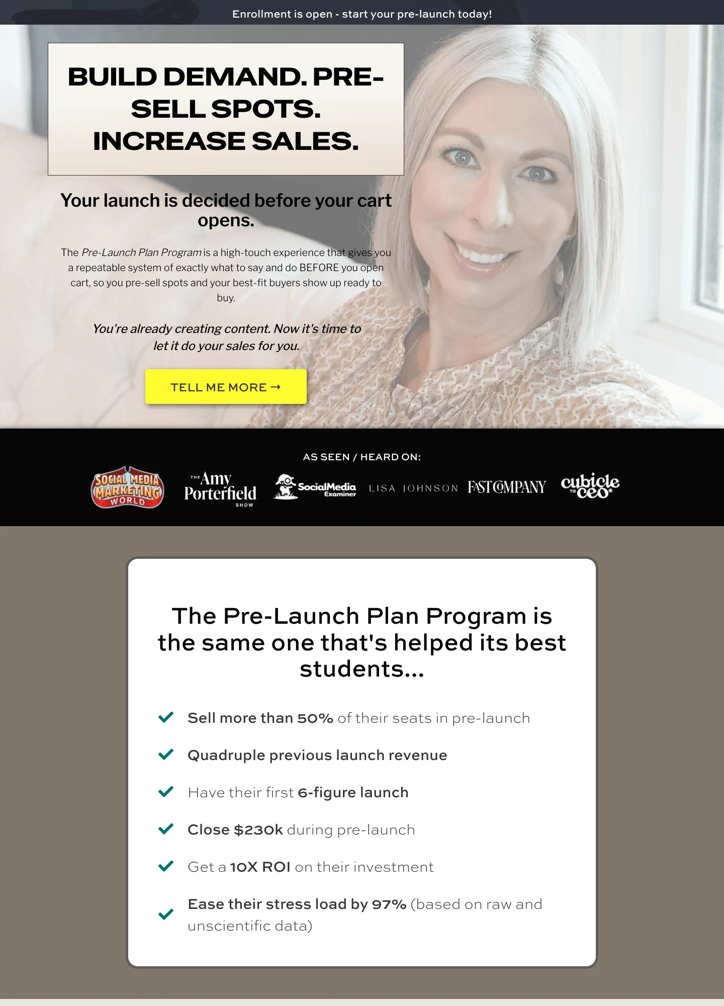 Brenna McGowan — Pre-Launch Plan Program — captured interface