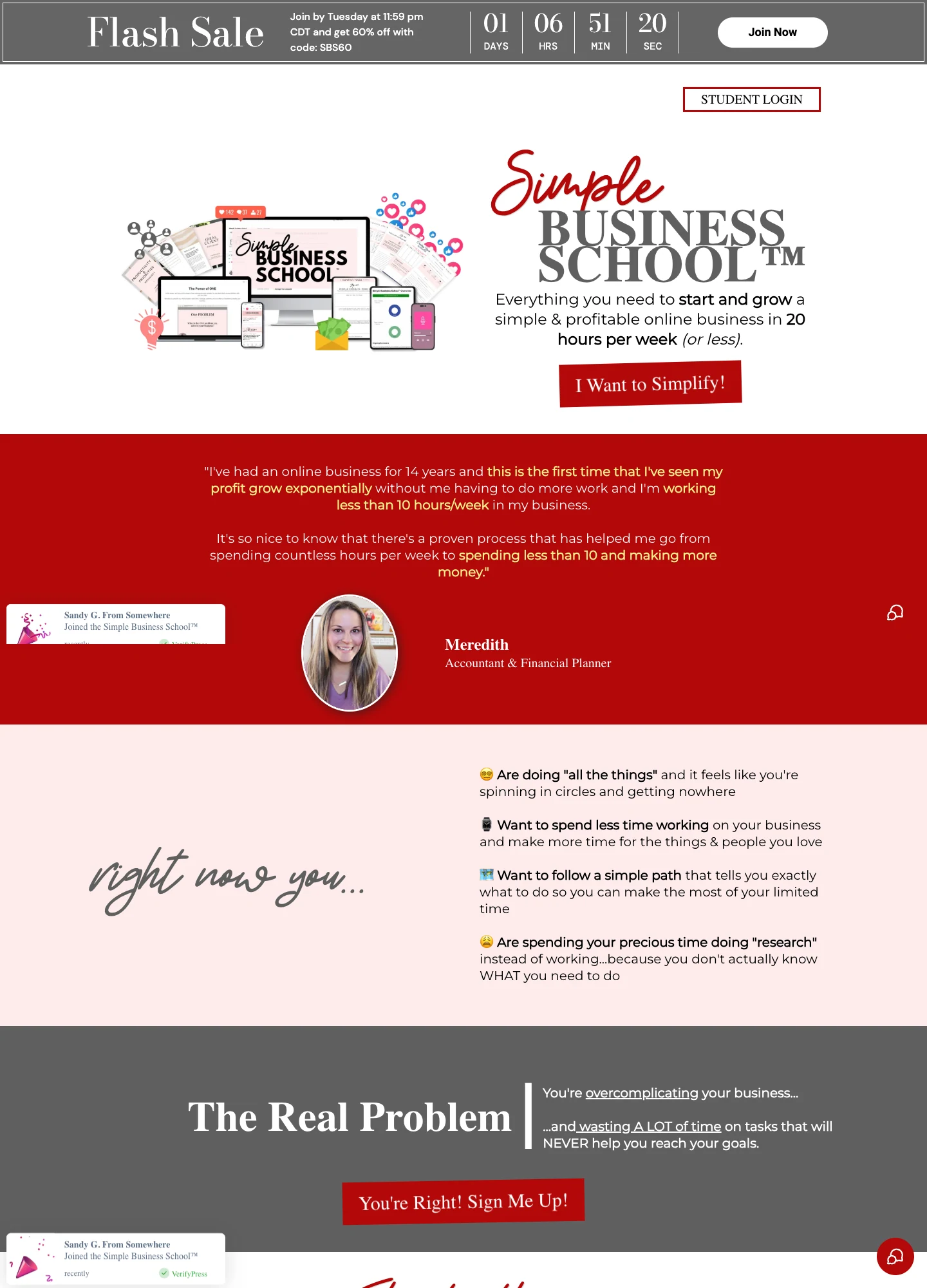 Steph Blake — Simple Business School — captured interface