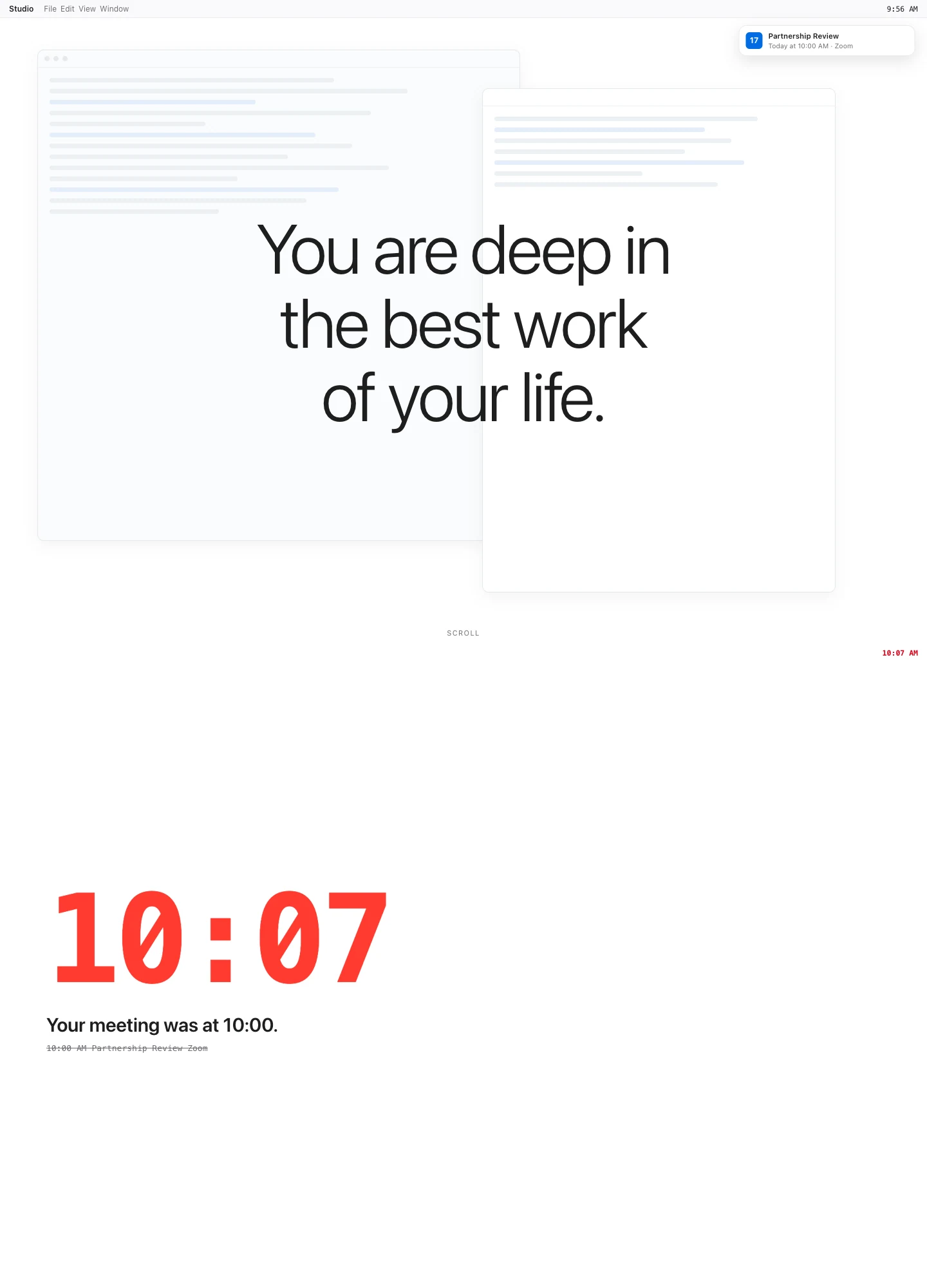 Remind — captured interface