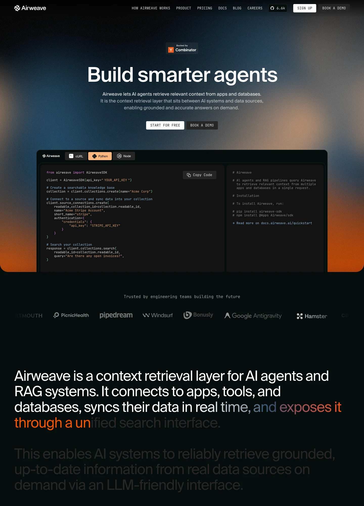 Airweave — captured interface