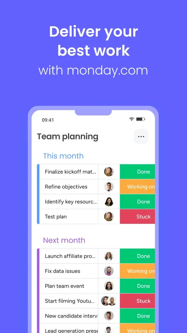 monday.com — Team planning board