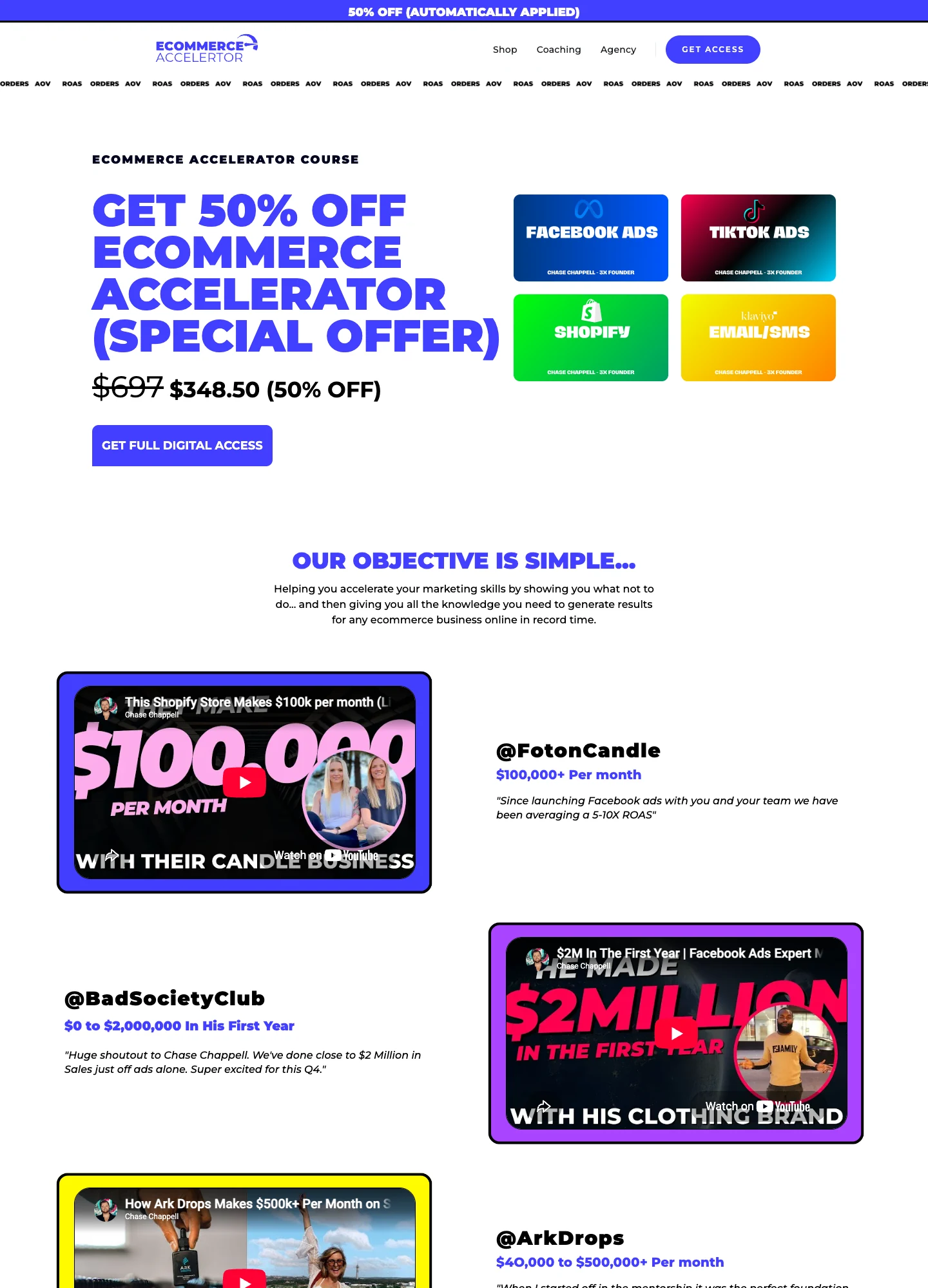 Chase Chappell — Ecommerce Accelerator — captured interface