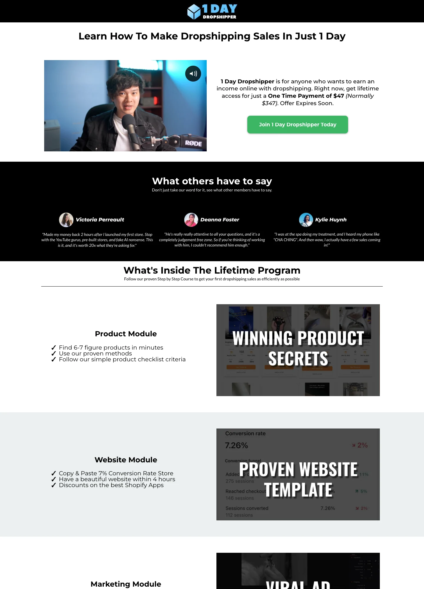Kevin Dang — 1 Day Dropshipper — captured interface
