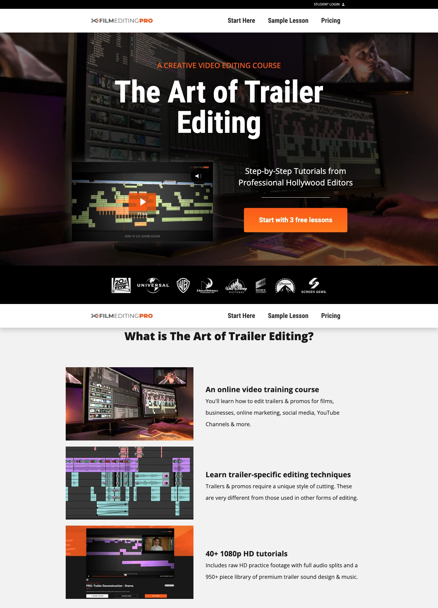Film Editing Pro — The Art of Trailer Editing — captured interface