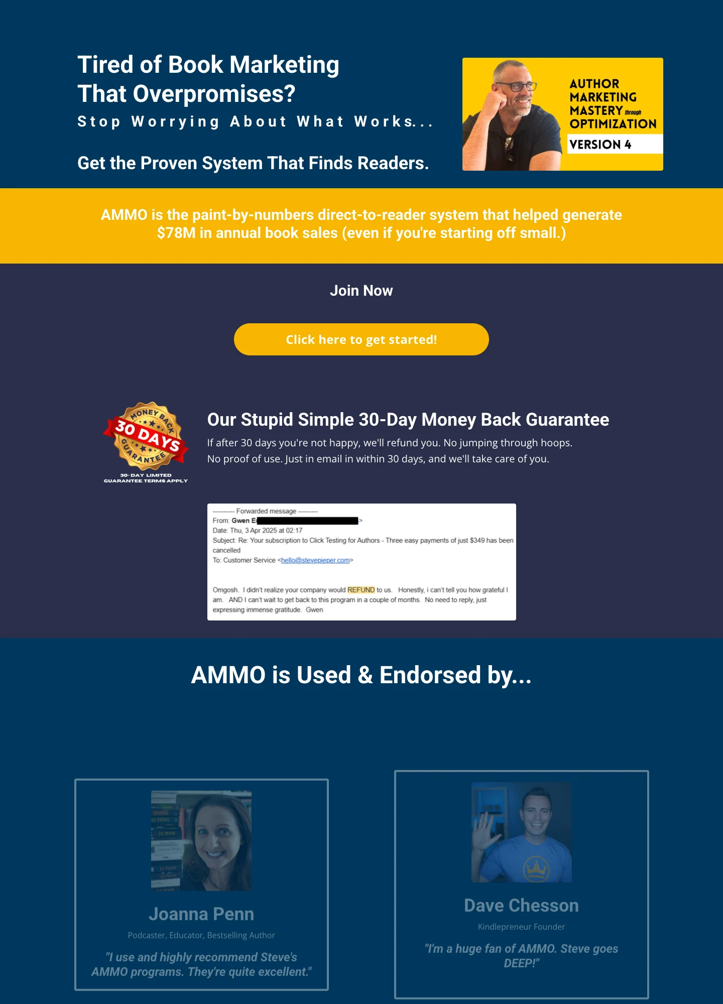 Steve Pieper — Author Marketing Mastery — captured interface
