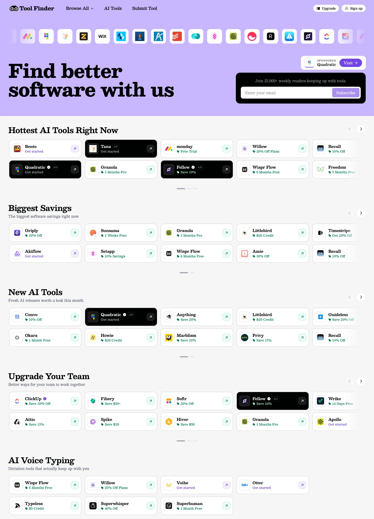 Tool Finder — captured interface