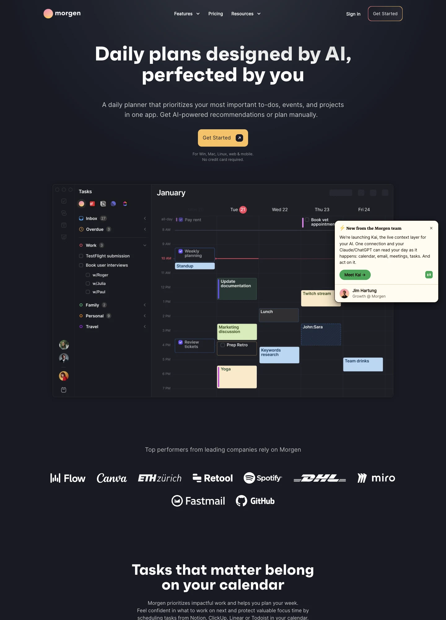 Morgen — captured interface