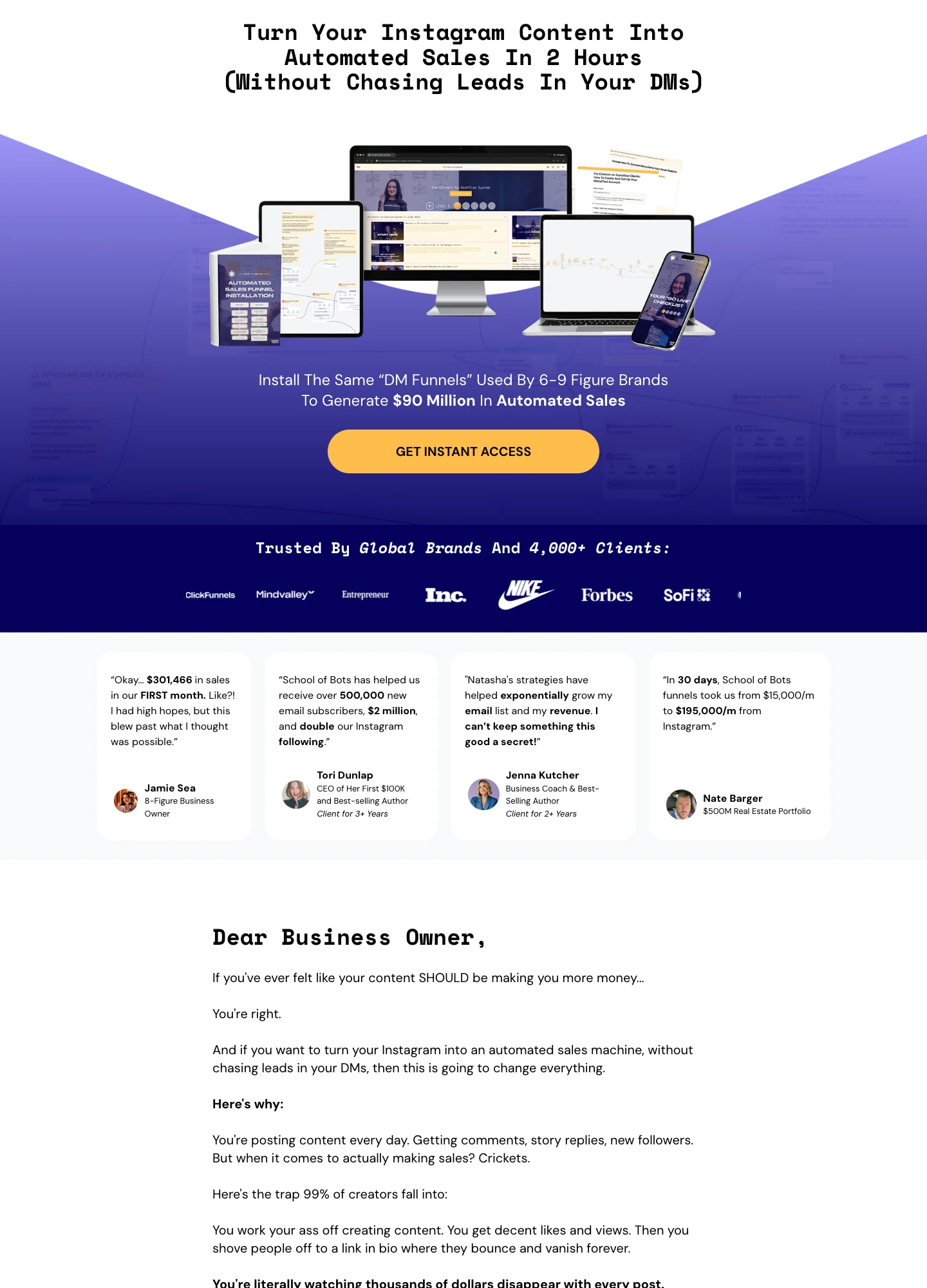 School of Bots — Content to Cashflow — captured interface