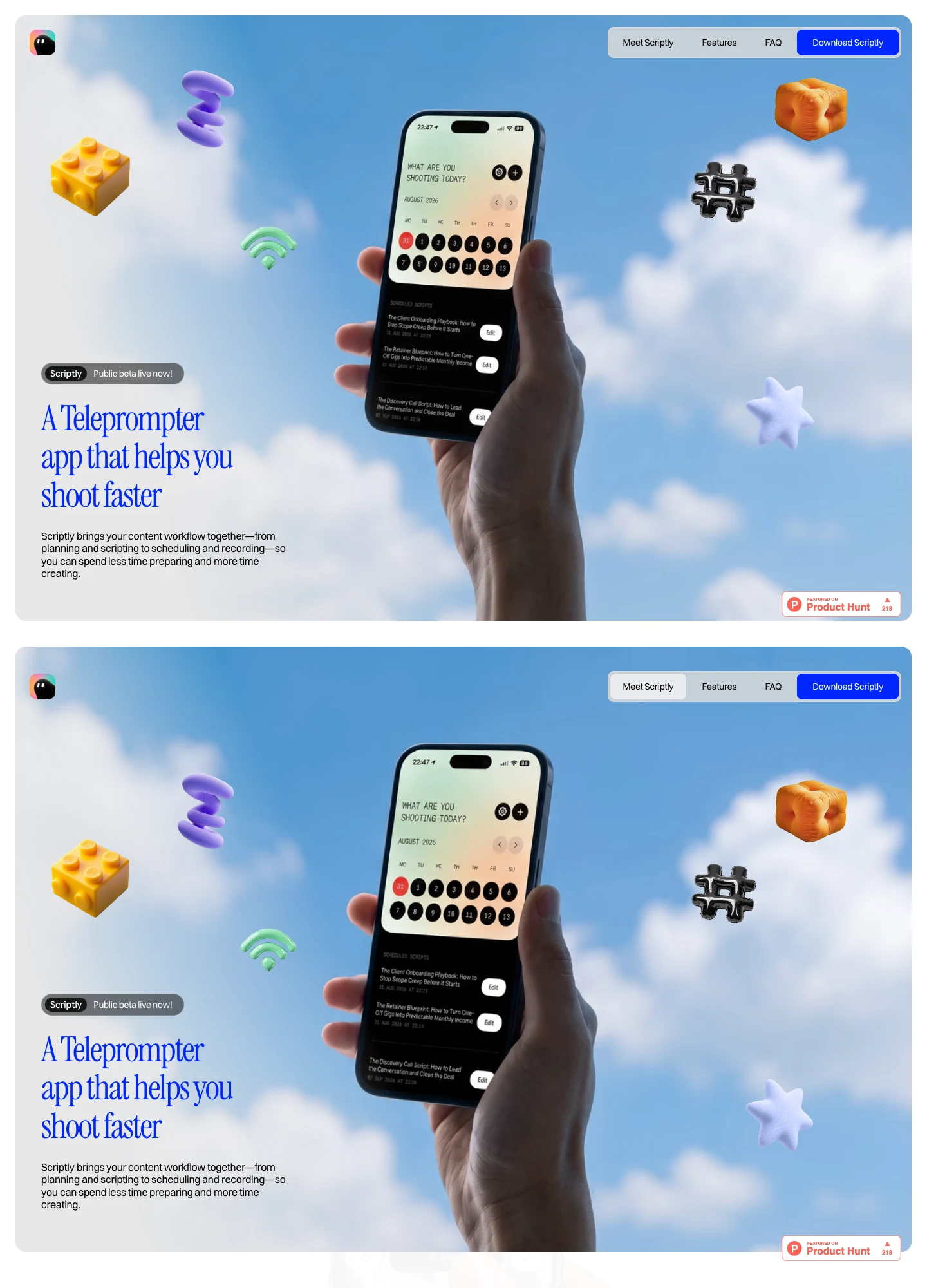 Scriptly — captured interface