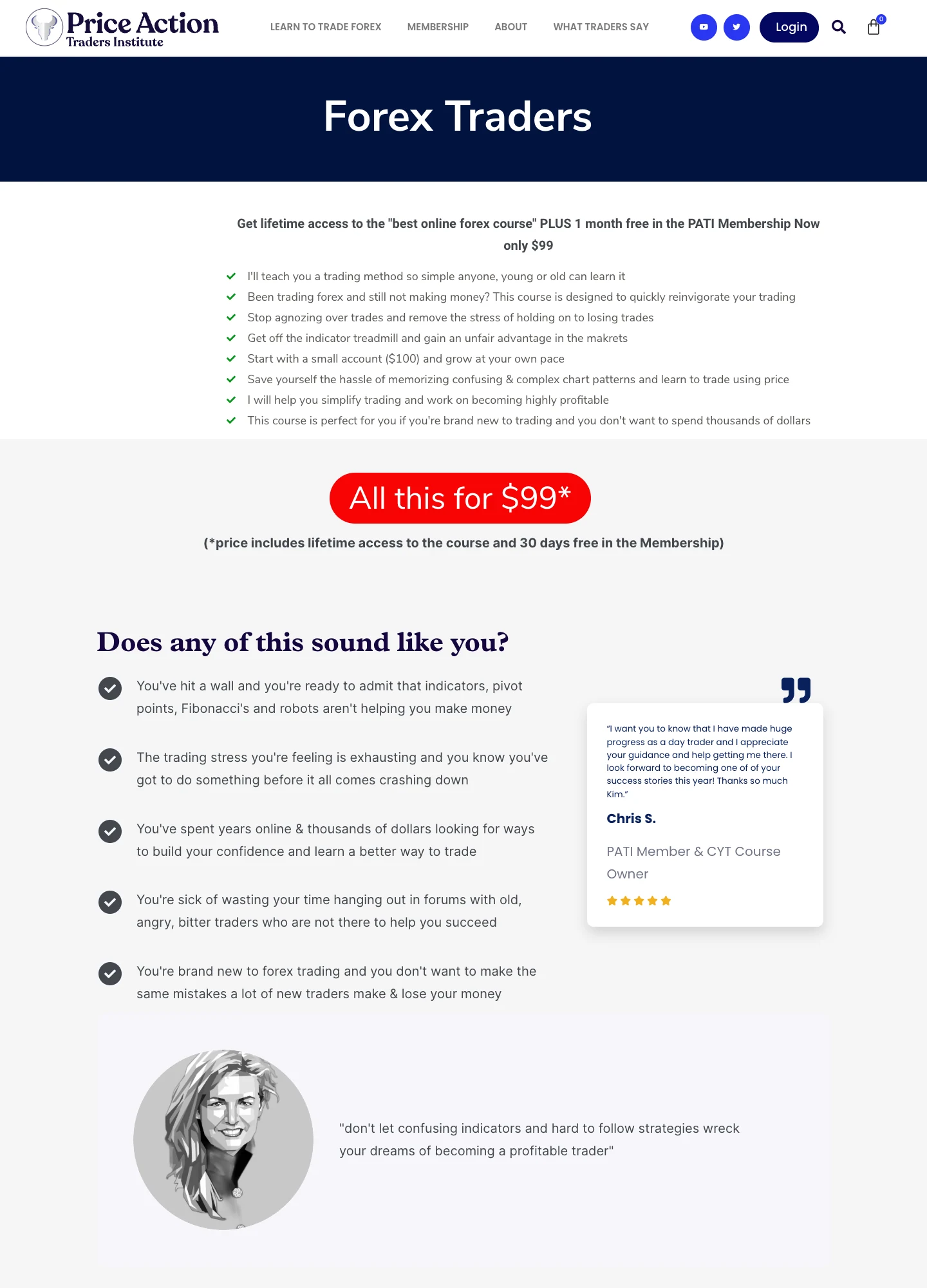 Price Action Traders Institute — Command Your Trading — captured interface