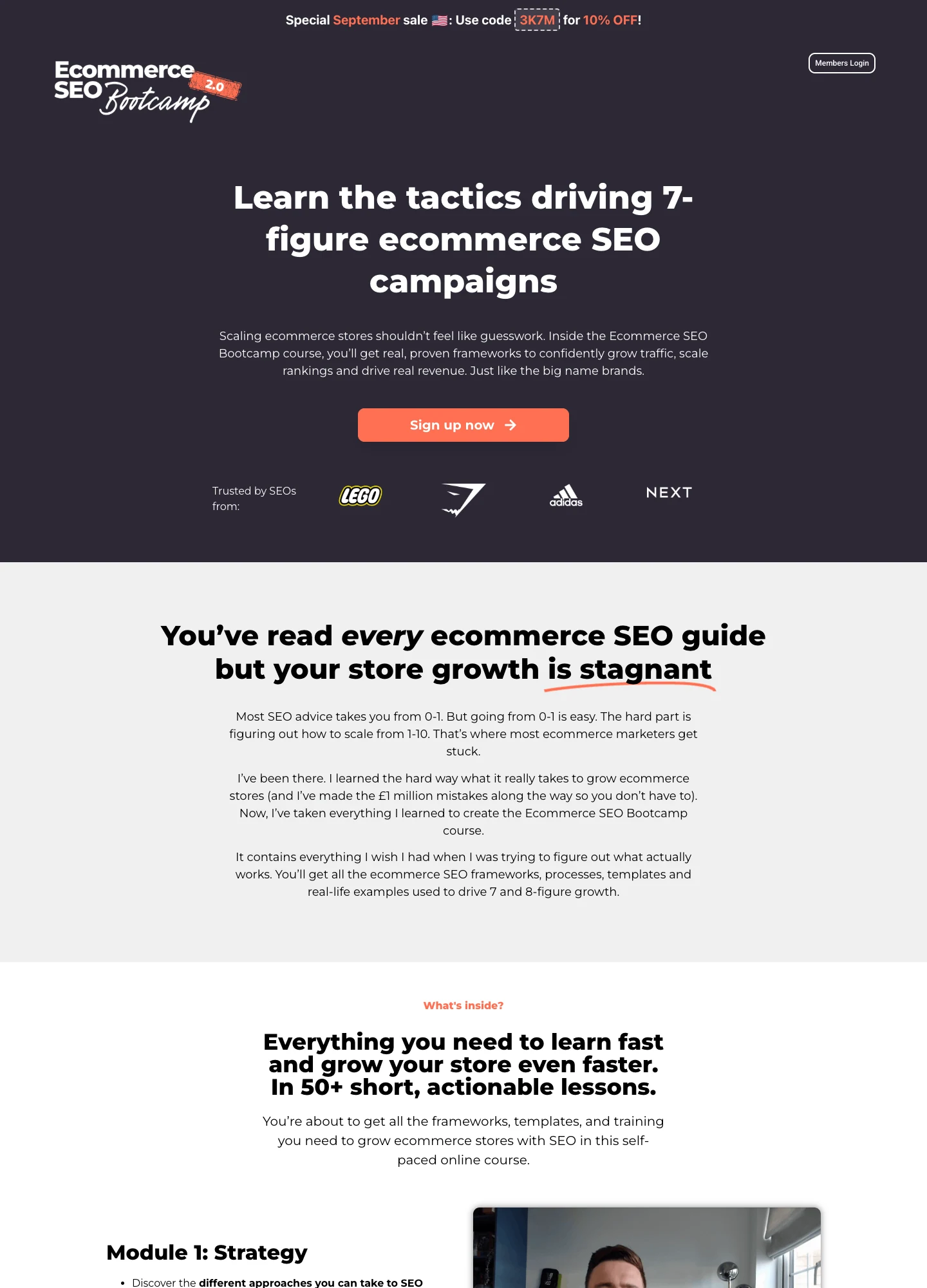 Freddie Chatt — Ecommerce SEO Bootcamp — captured interface