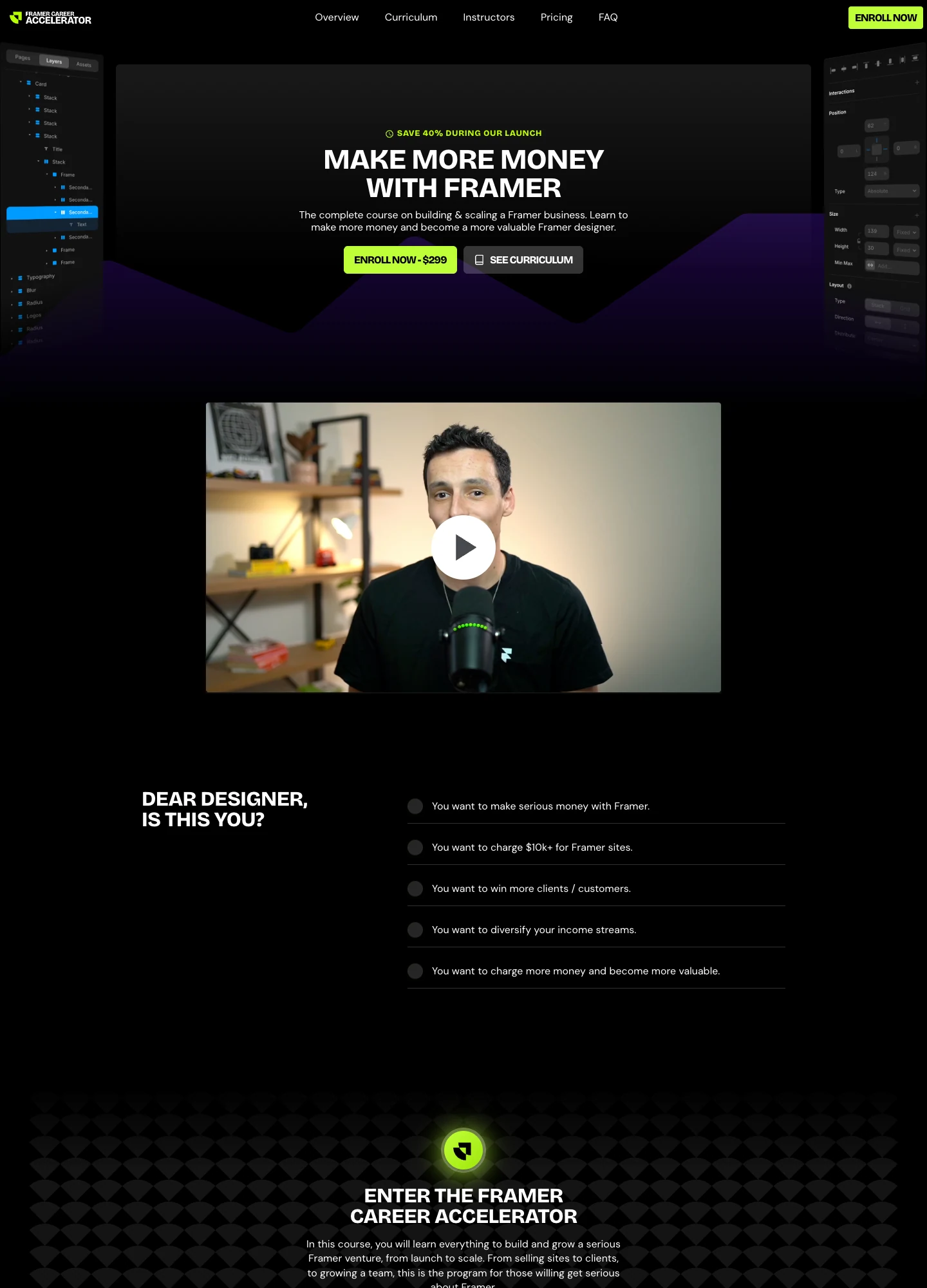 Ryan Hayward — Framer Career Accelerator — captured interface