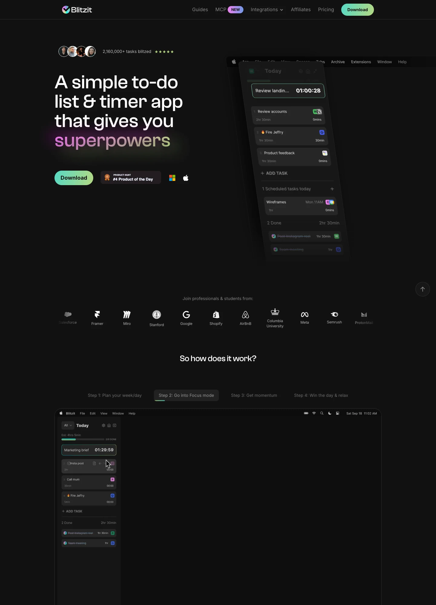 Blitzit — captured interface