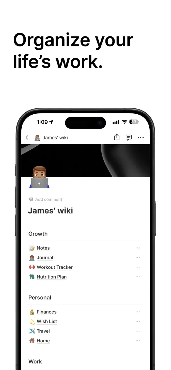 Notion — Workspace page hierarchy
