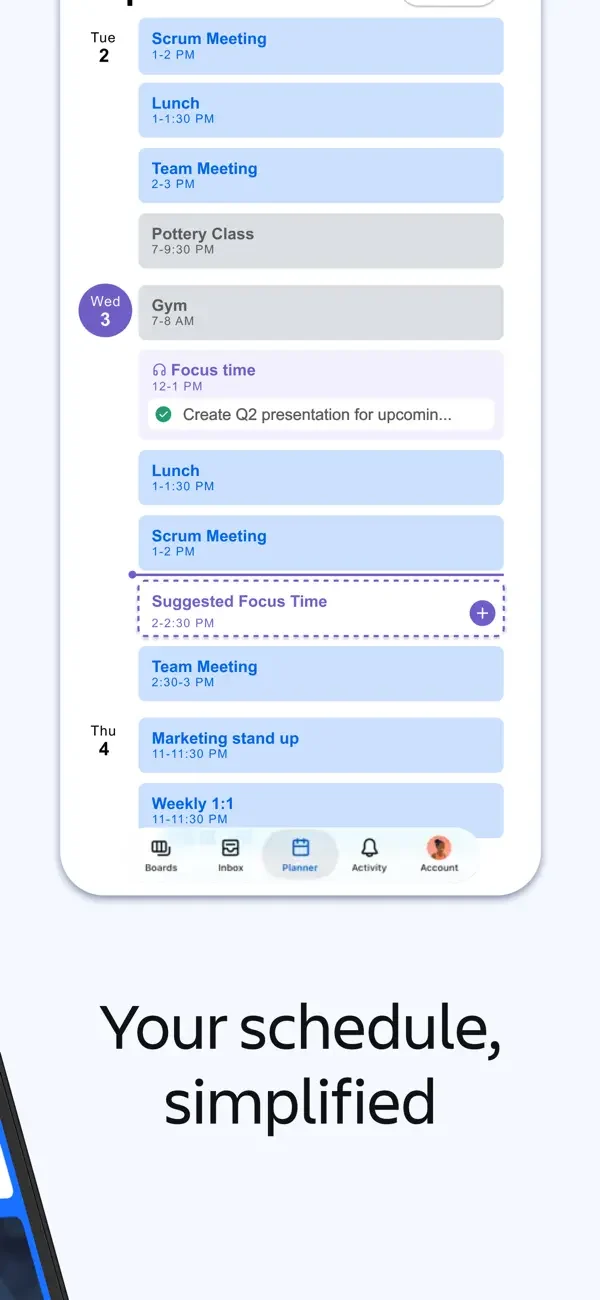 Calendar schedule