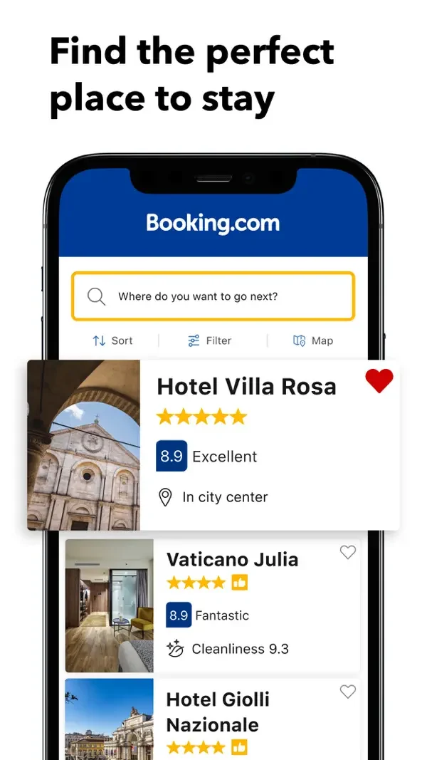 Booking.com — Hotel results