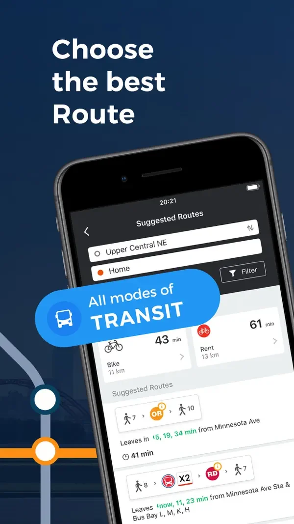 Transit route options