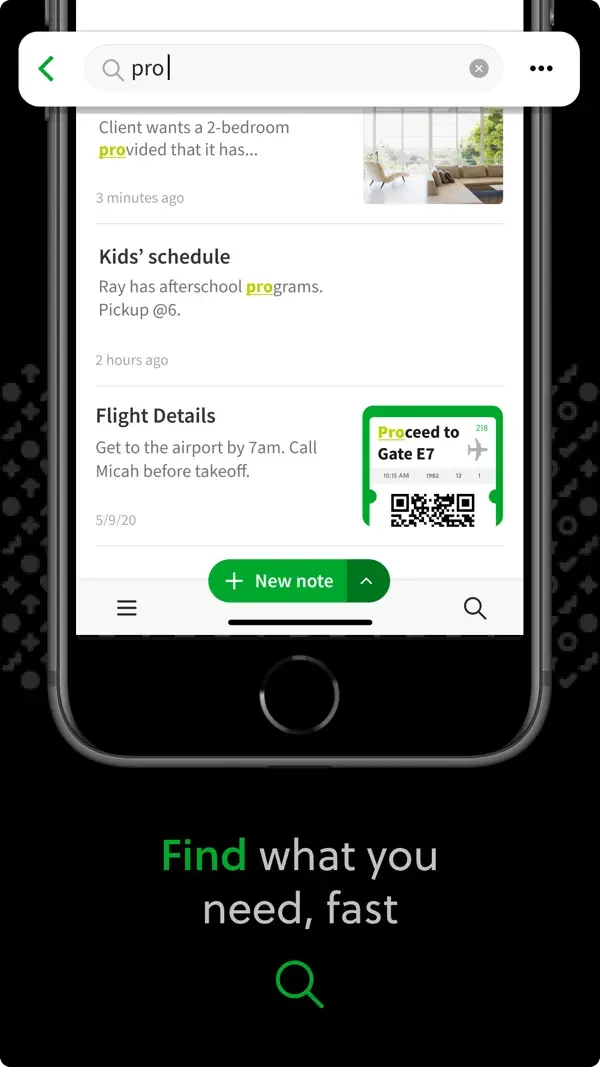 Evernote — Search results