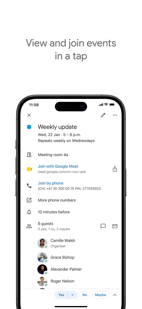 Google Calendar — Event details