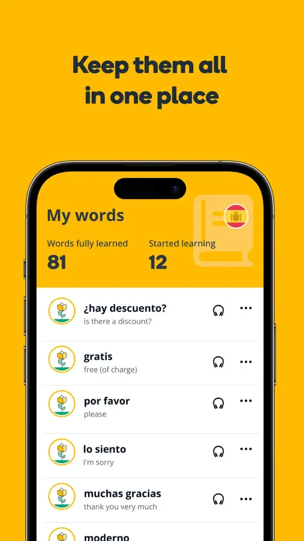 Memrise — Saved vocabulary