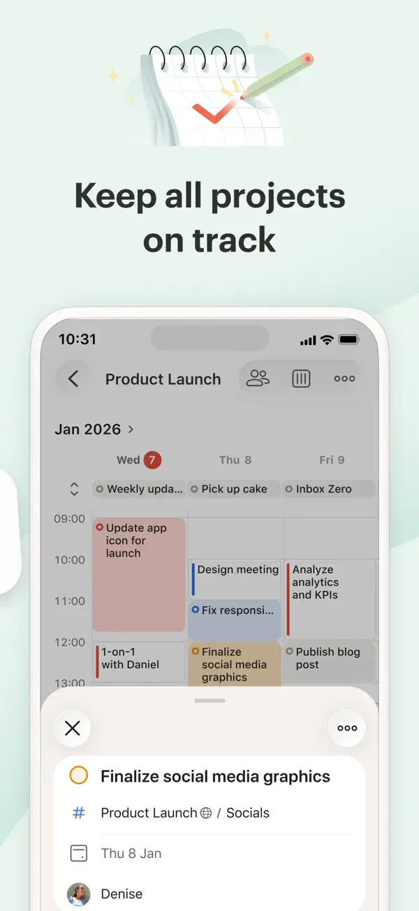 Todoist — Project calendar