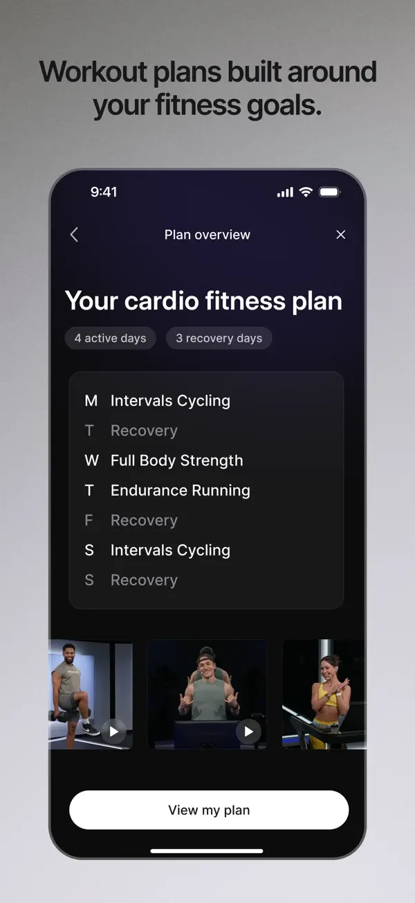 Weekly plan preview