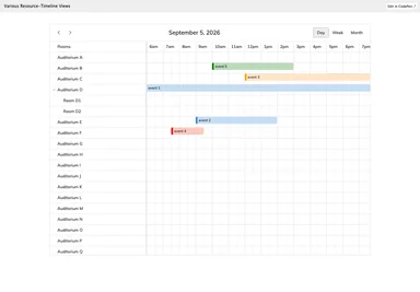 FullCalendar — Resource timeline