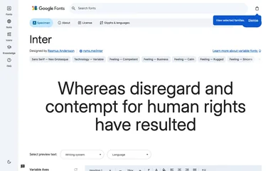 Google Fonts — Specimen
