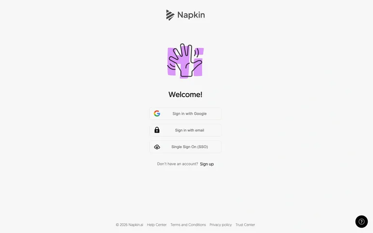 Napkin — Account entry preview