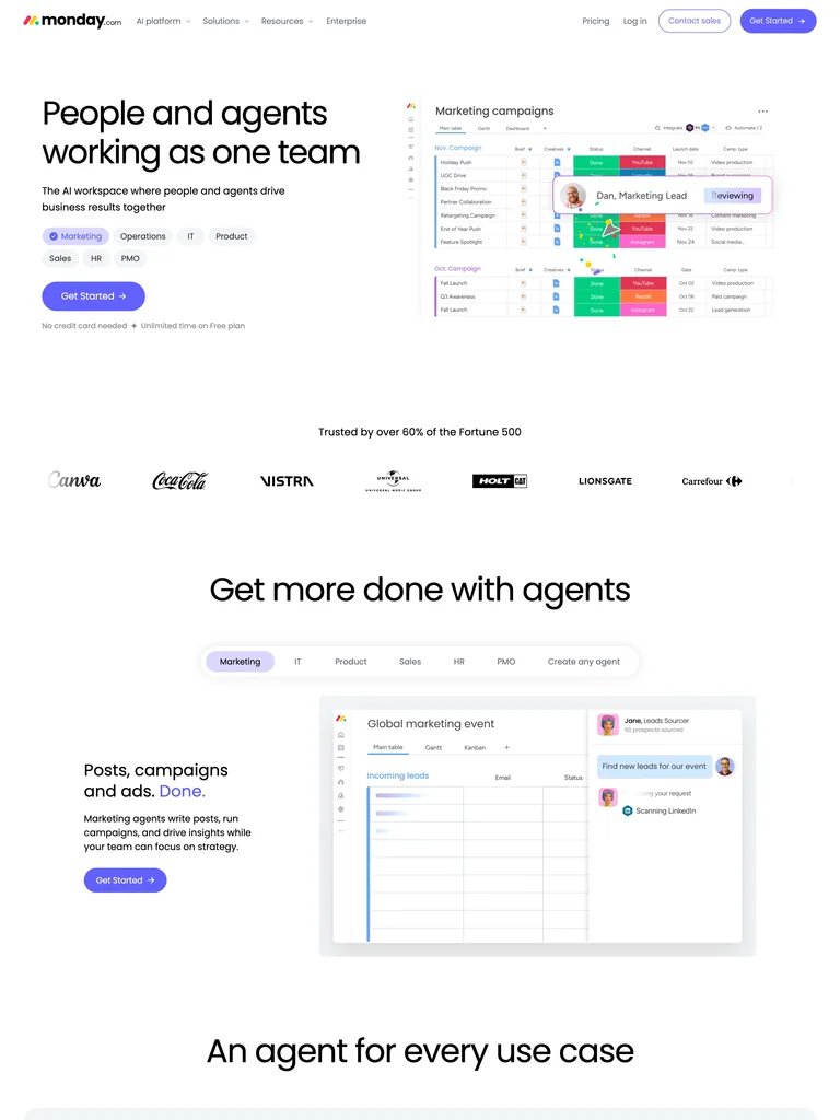 monday.com — Vibrant Product-UI SaaS preview