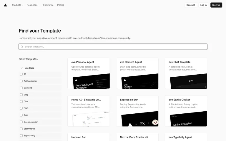 Vercel — Template directory preview