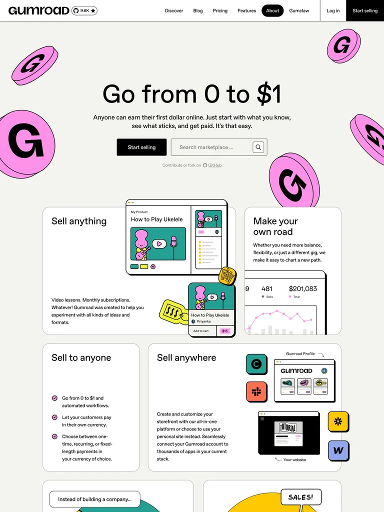 Gumroad — Bold Type-Driven preview