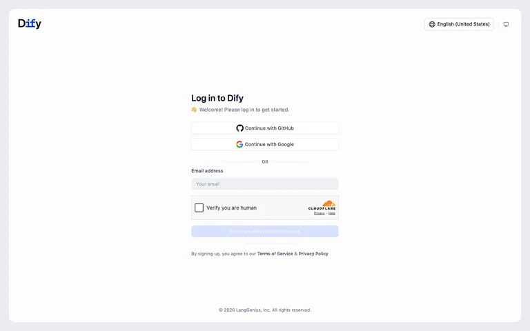 Dify — Account entry preview