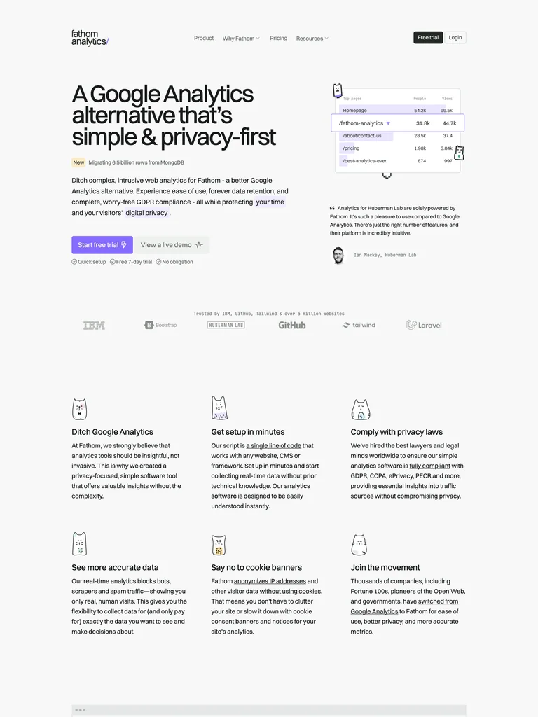 Fathom Analytics preview
