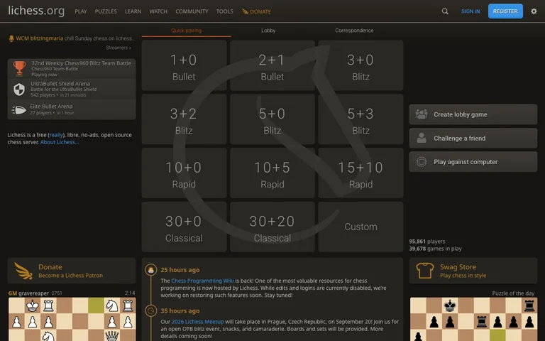 Lichess — Lobby preview