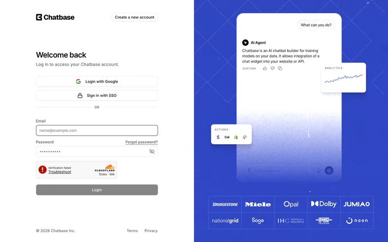 Chatbase — Account entry preview
