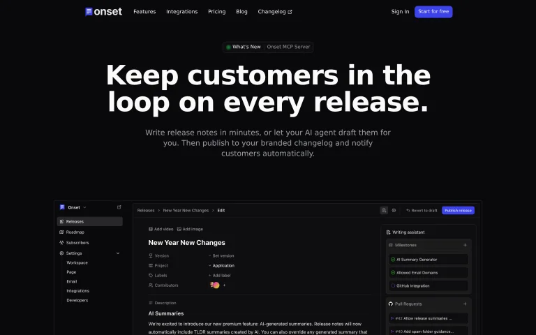 Onset.io preview