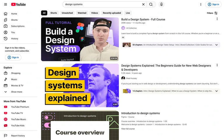 YouTube — Search results preview
