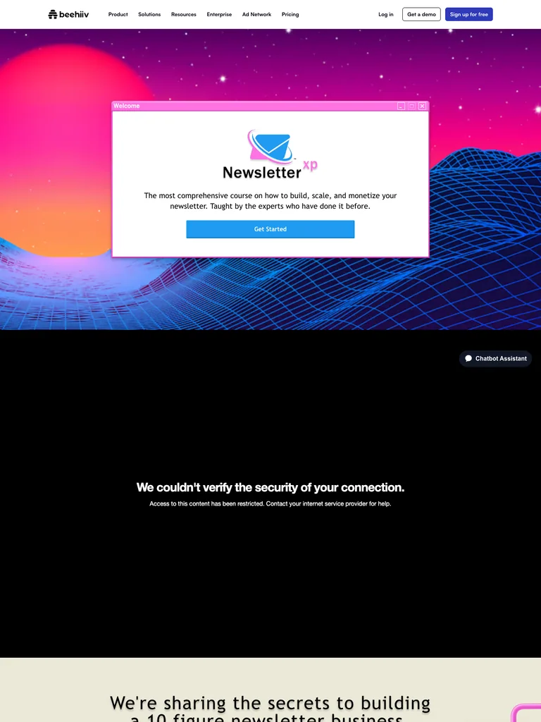 beehiiv — Newsletter XP preview