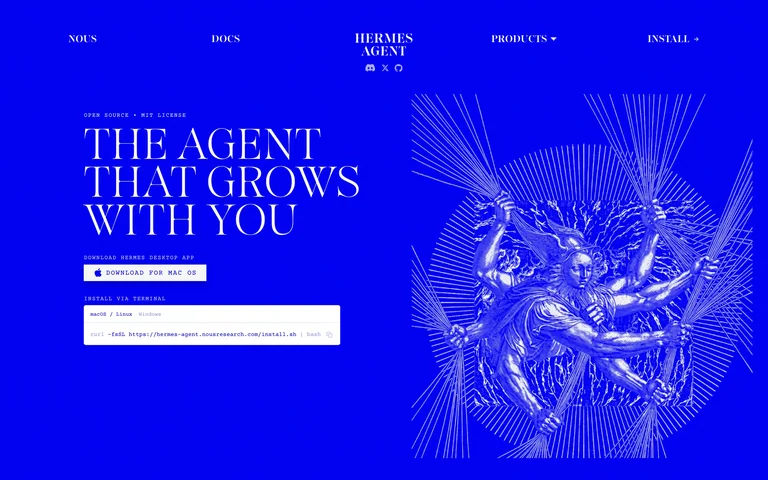 Hermes Agent — Dithered Classical preview