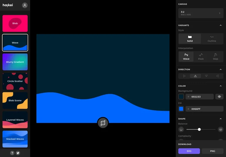 Haikei — Shape generator preview