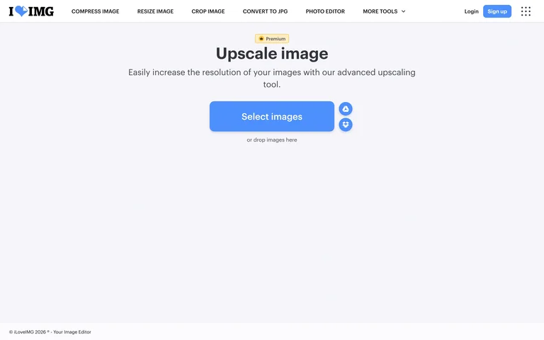 iLoveIMG — Image upscaler preview