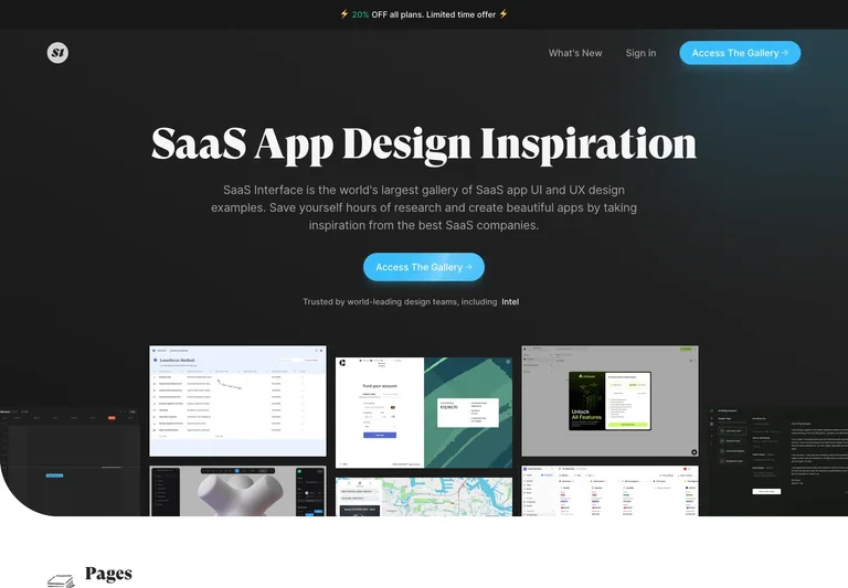 SaaS Interface preview