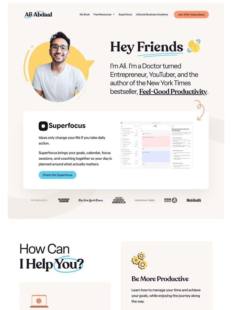 Ali Abdaal — Warm Creator Brand preview